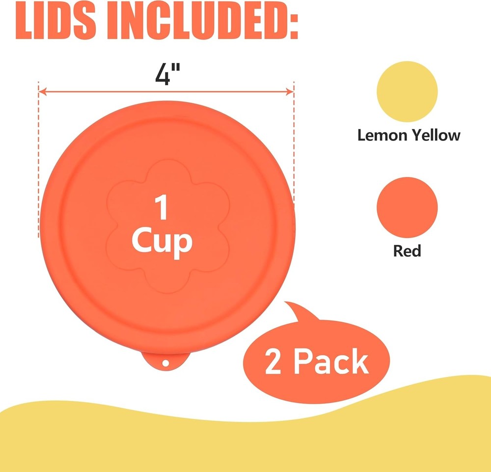 1 Cup Silicone Replacement Lids Storage Cover 1 - 2 Pack, 1 - 2 Pack