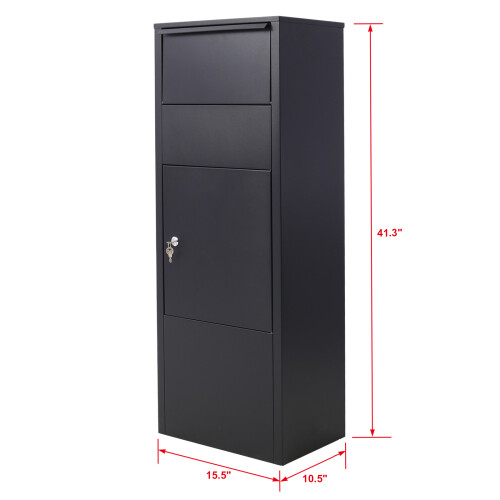 Large Package Delivery Parcel Mail Drop Box for Black, with Lockable Storage