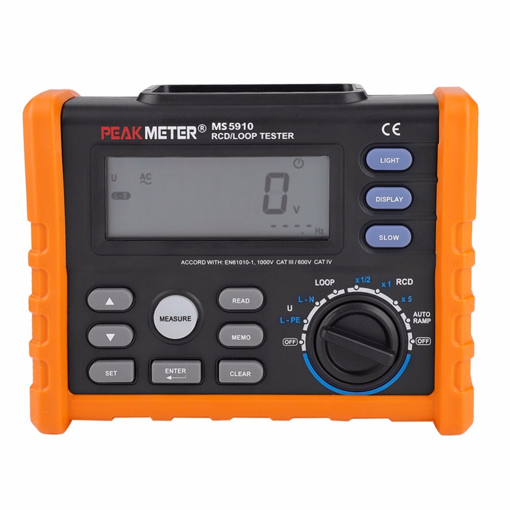 PEAKMETER Digital RCD Loop Tester Multimeter Ohmmeter 5~2000 ohm USB-Interface