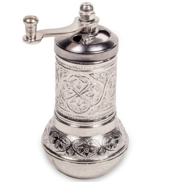 4.3'' Pepper Salt Spice Seed Mill Grinder New Silver Color Turkish