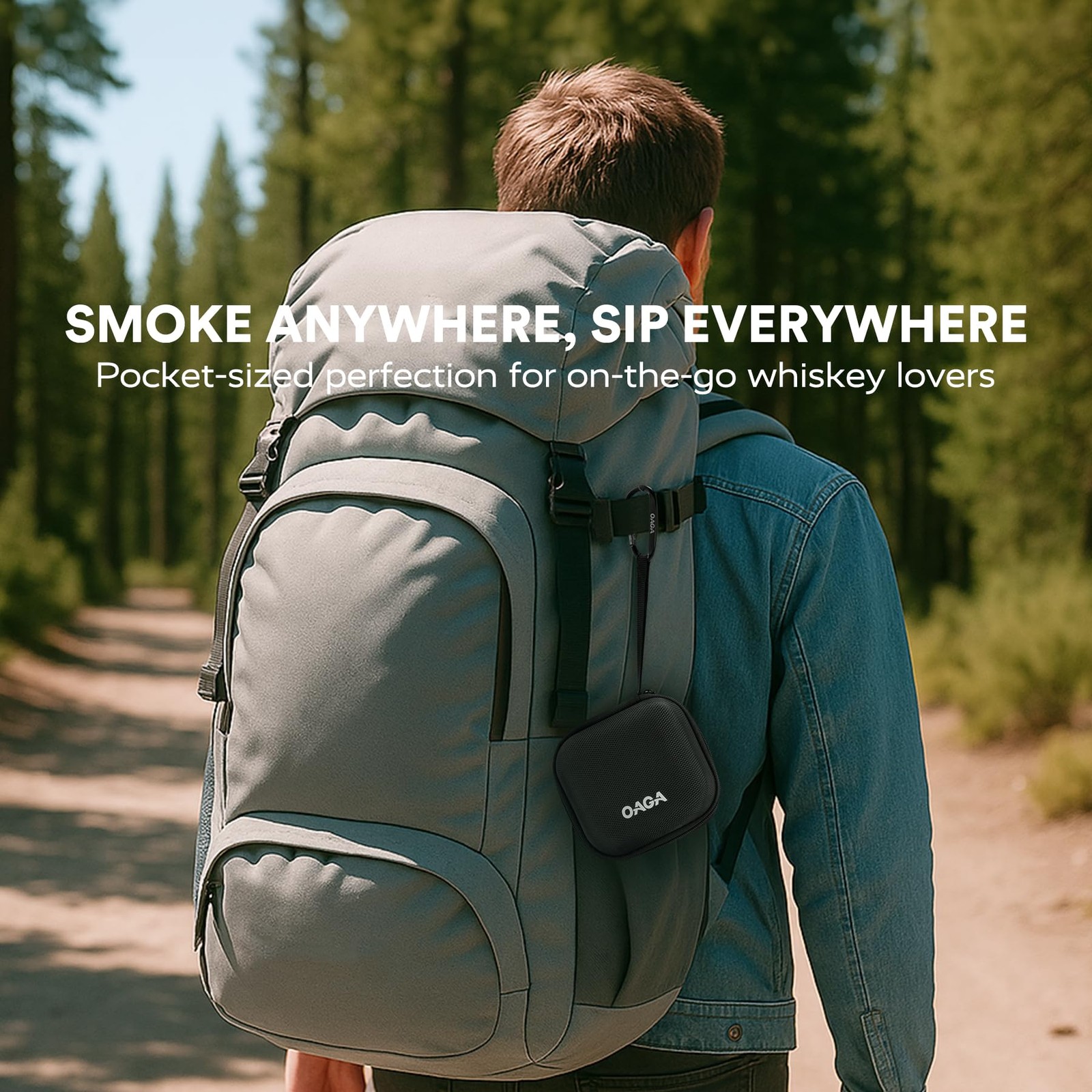 Whiskey Smoker Kit with Torch - Portable Bag, 4 Wood Chips, Cocktail Smoker I...