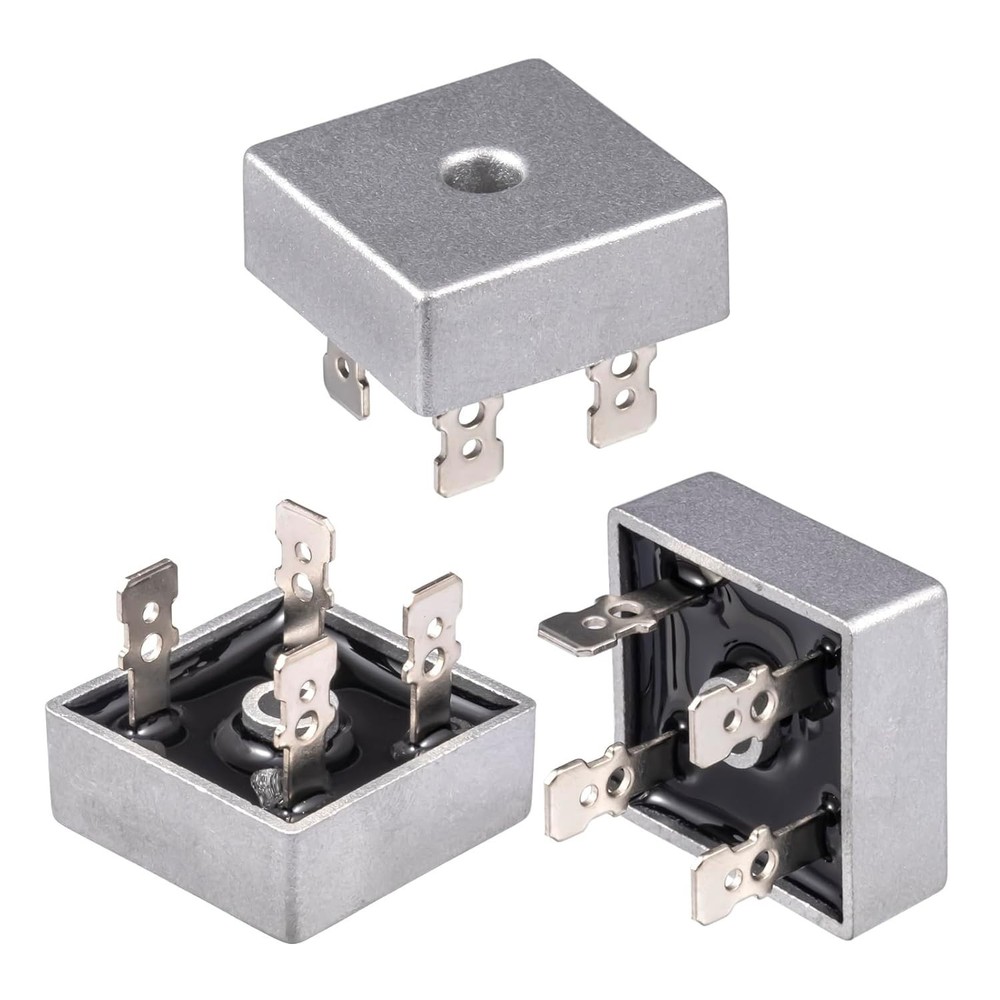 2Pcs KBPC5010 50A 1000V Bridge Rectifier, Metal Single Phase Diode 4-Pin