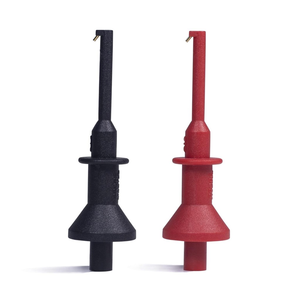 Test Hooks Clips, Multimeter Lead Kit Mini 2MM PLUG, Black, Red