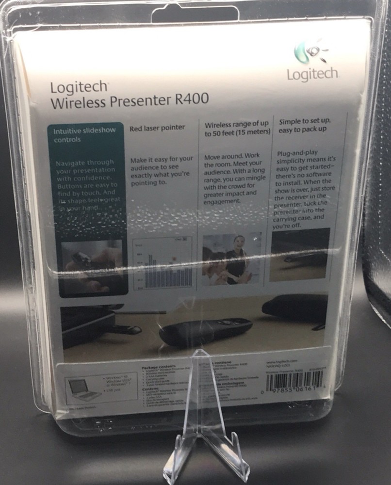 Logitech Wireless Presenter R400 Red Laser Pointer Up to 50-Foot Range