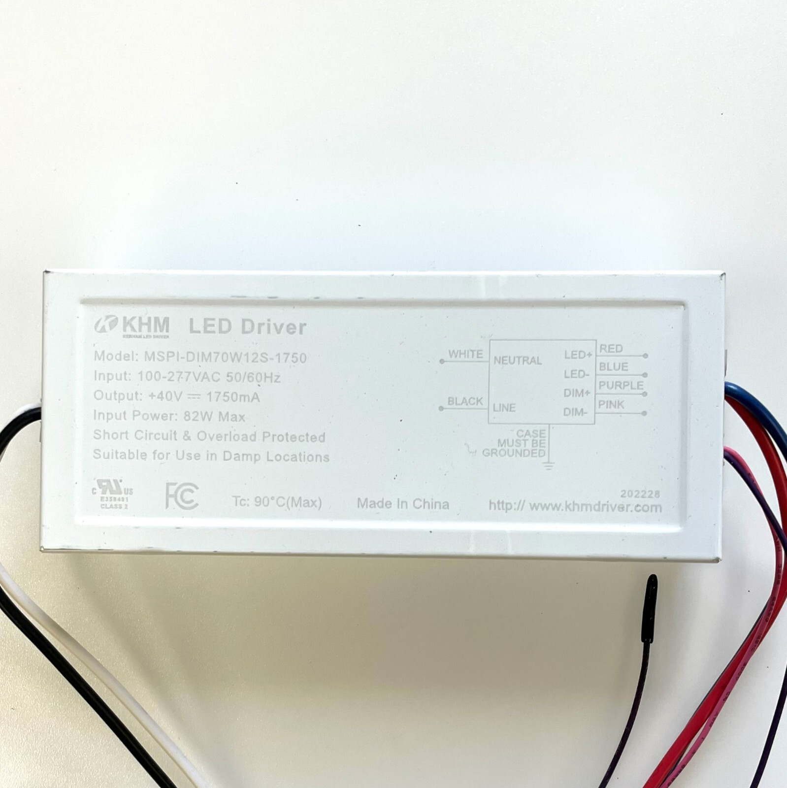 MSPI-DIM70W12S-1750 Dimmable LED Driver for 70W Wall Pack or Light Fixture