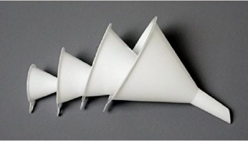 Set of 4 General Purpose Plastic Assorted Sizes Nested Funnel Set, White