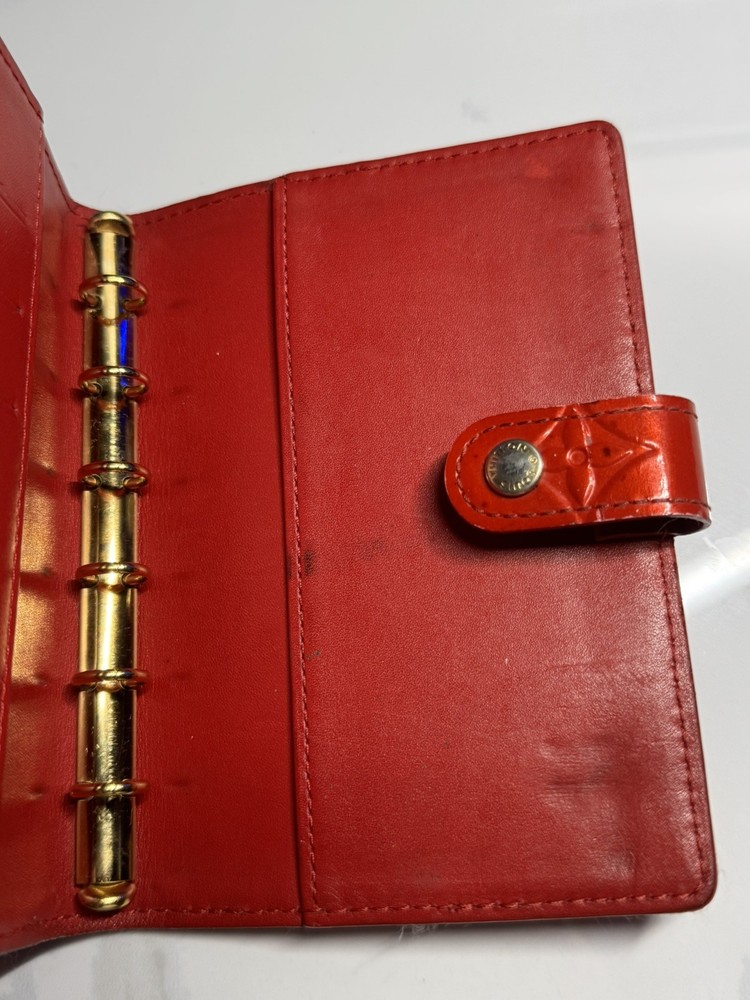 Authentic Louis Vuitton Red Vernis Agenda PM