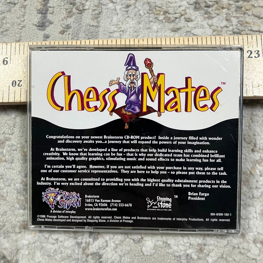 Chess Mates PC CD-ROM Educational Strategy Game Ages 6-101 Brainstorm Software