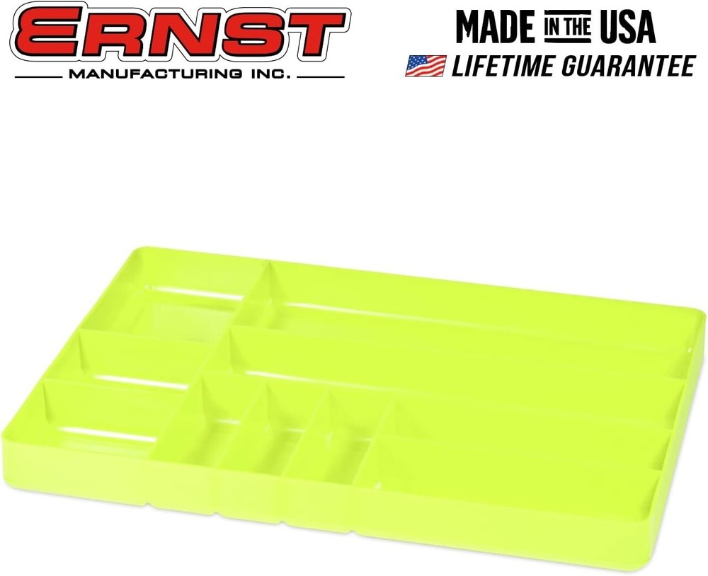 Ernst 5017HV 10 Compartment Drawer Organizer, Stackable Tray, High Visibility