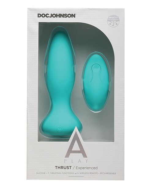 Doc Johnson A Play Thrust 5.75 Experienced Silicone Anal Plug W/remote Teal