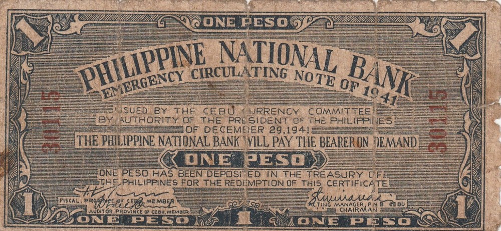 Philippines 1941 1 Peso Circulated Banknote Pick S215 Bargain Bin