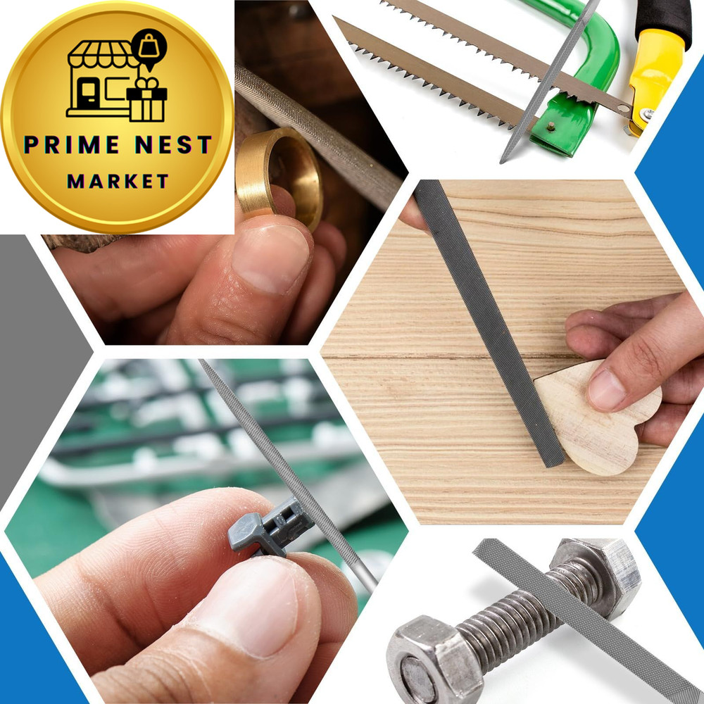 IEGREMAR 6pcs Metal Needle File Set, Mini Hand Sets, Black