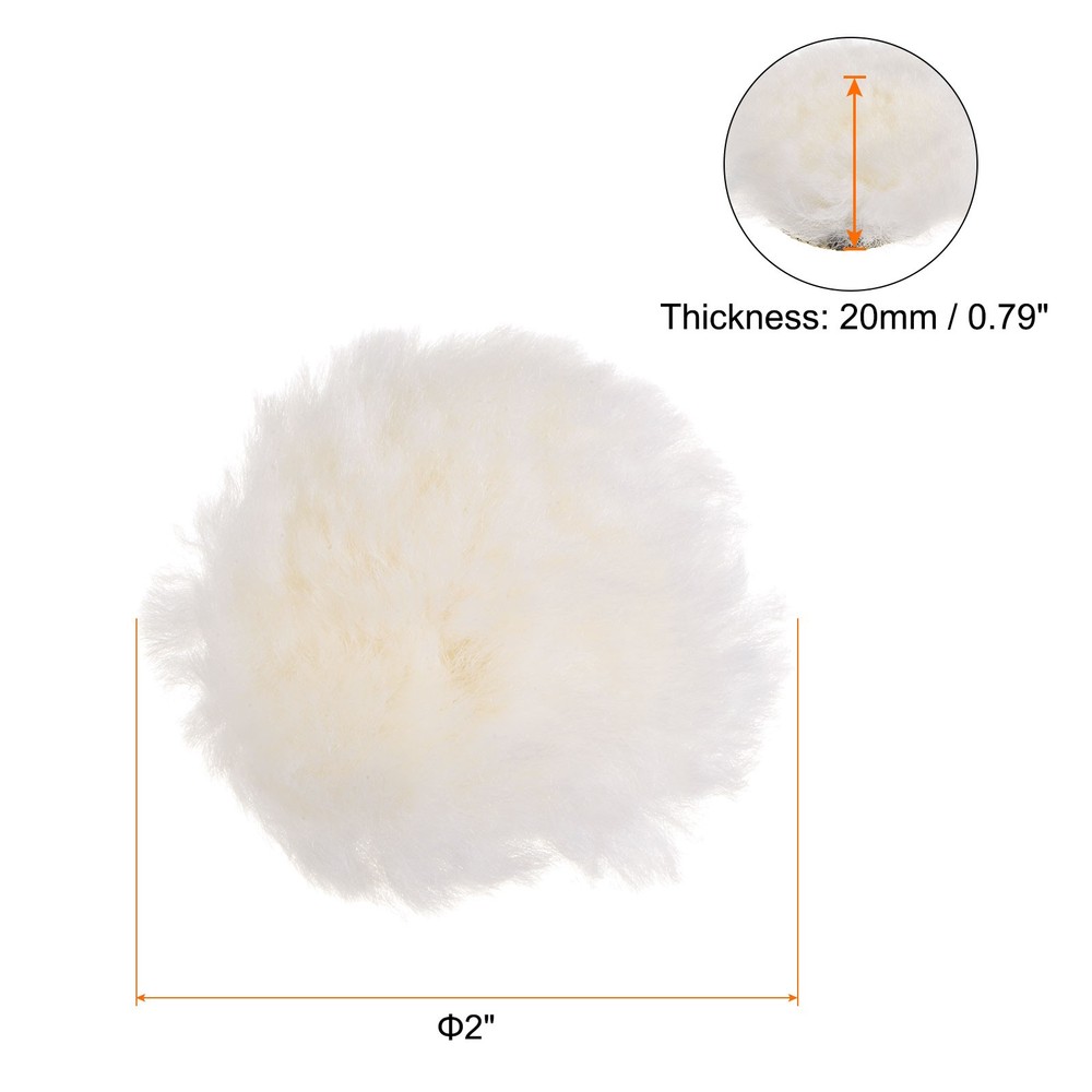 6pcs 2 Inch Wool Polishing Pad with Hook and Loop