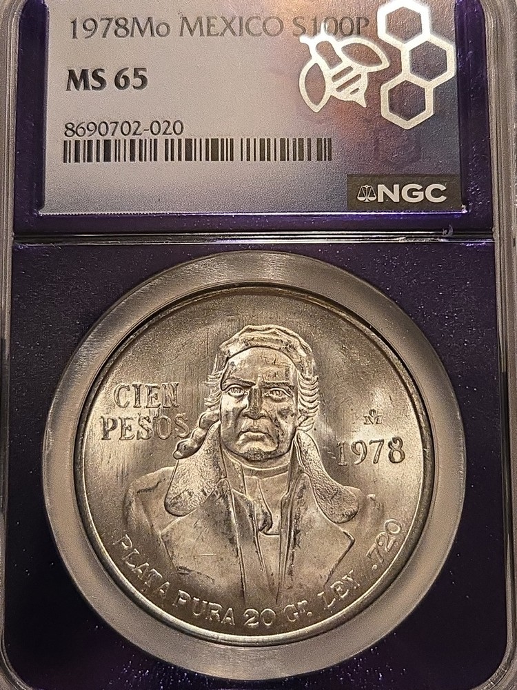 Silver 1978Mo Mexico S 100P NGC MS 65