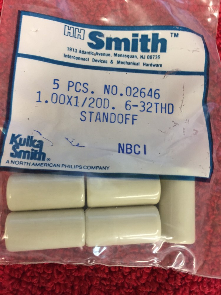2646 HH Smith 1.0 X 20D 6/32 THREAD CERAMIC STANDOFF 5 PCS