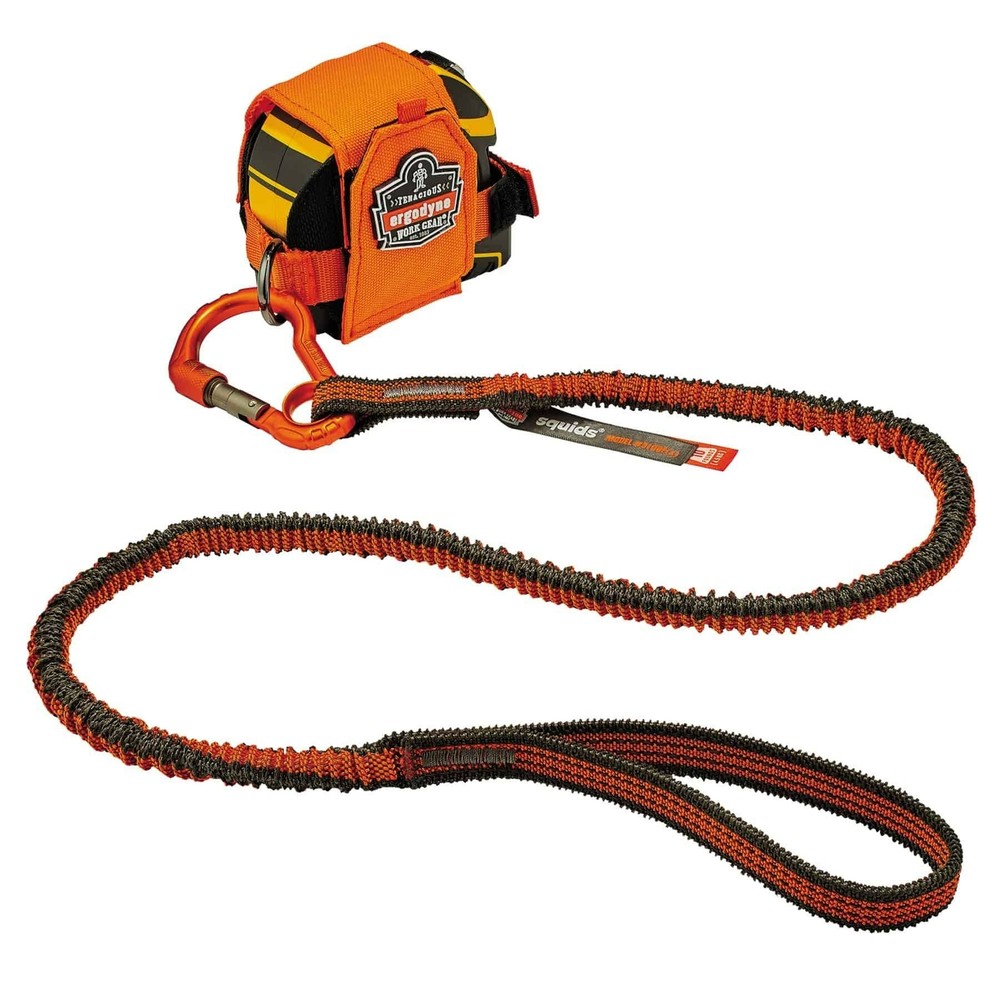 Shock Absorbing Lanyard for Tools w/ Self-Locking Carabiner&Loop; End 10lbs Cap