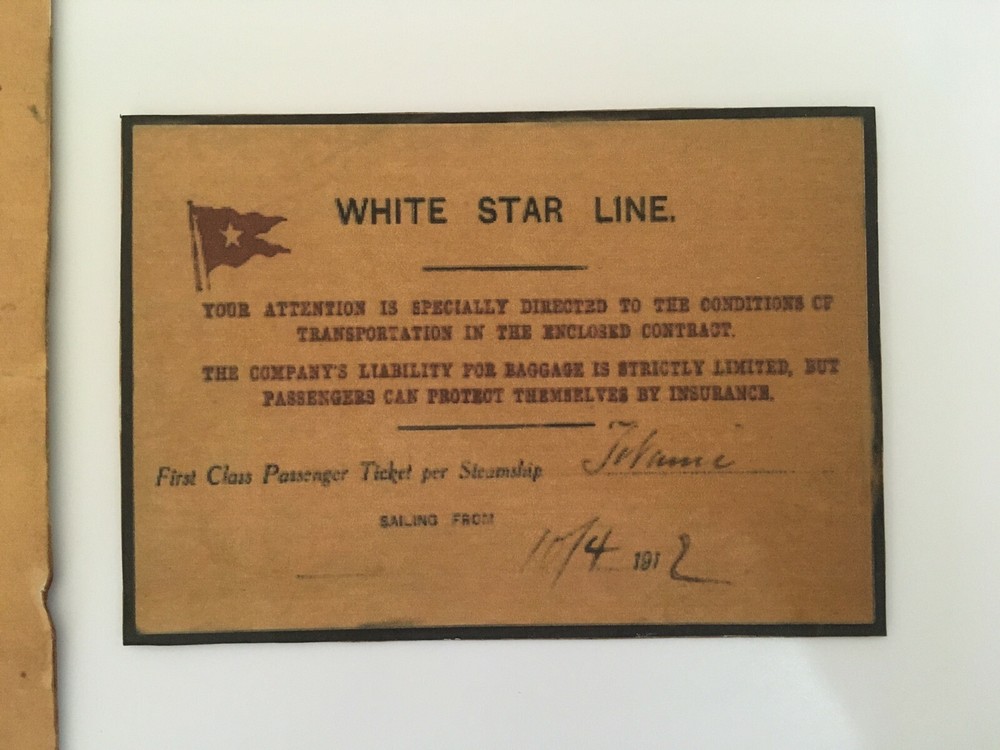 Titanic Lunch Menu and Boarding Pass