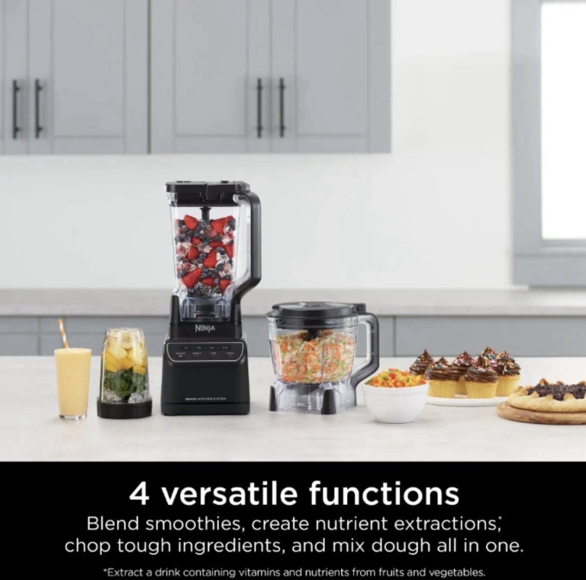 Ninja Grand Kitchen System Blender 1200W 4 Preset Programs 3 Speeds KS500 Black