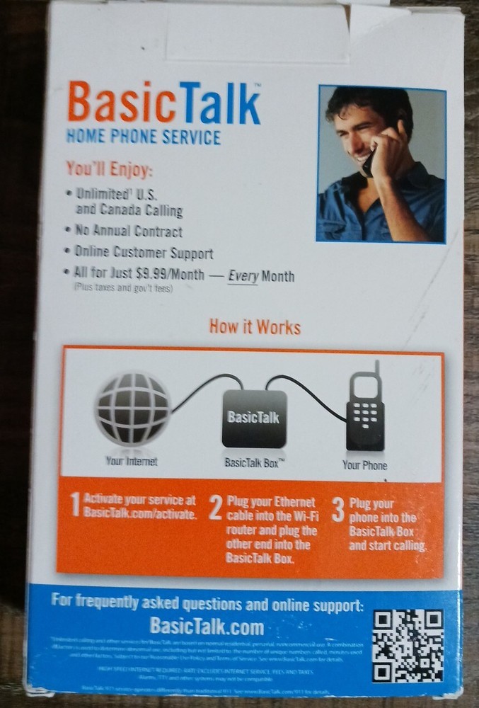 BasicTalk HT701 Home Phone Service VoIP - Open Box