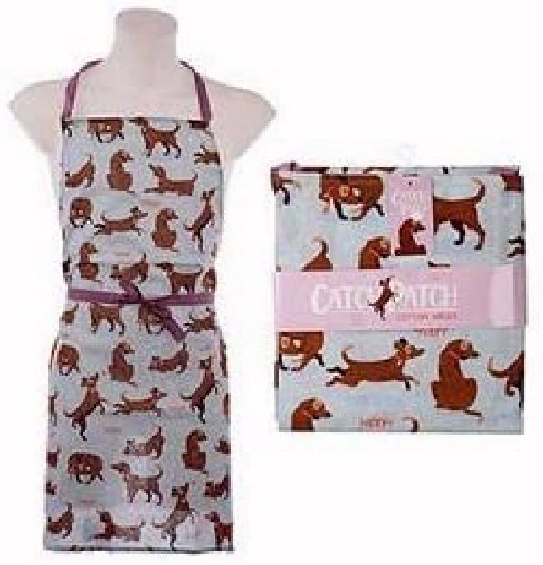 Poly Cotton Kitchen Apron Catch Patch Dogs Design