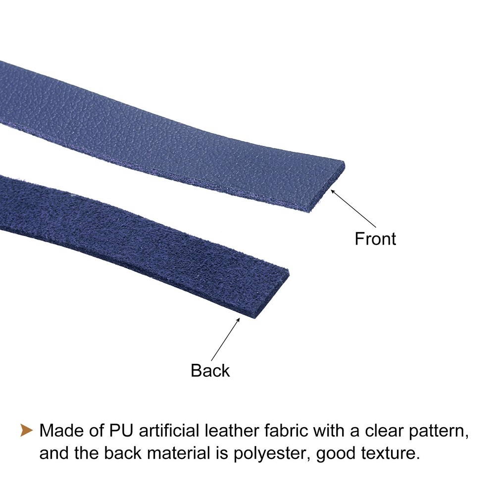 Faux Leather Straps Strip Leather String 1cm/0.4" Width, Dark Blue