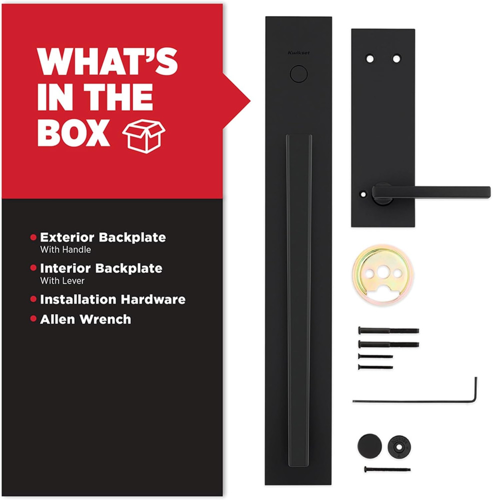 Caerus Matte Black Door Lock Handle & Deadbolt Set with Microban Protection
