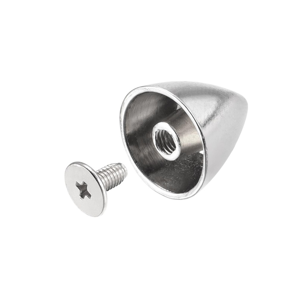 12x12mm Screw Back Rivets, 20 Cable Set Leather Studs Silver Tone