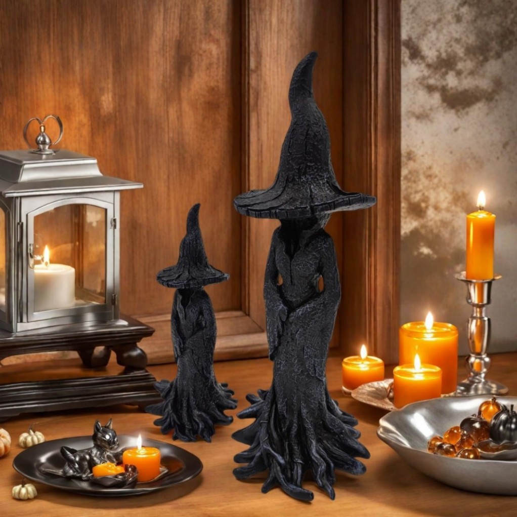 1 Pack Cracker Barrel Tree Witch Statue 2025 30 cm Halloween Decor - New in Box