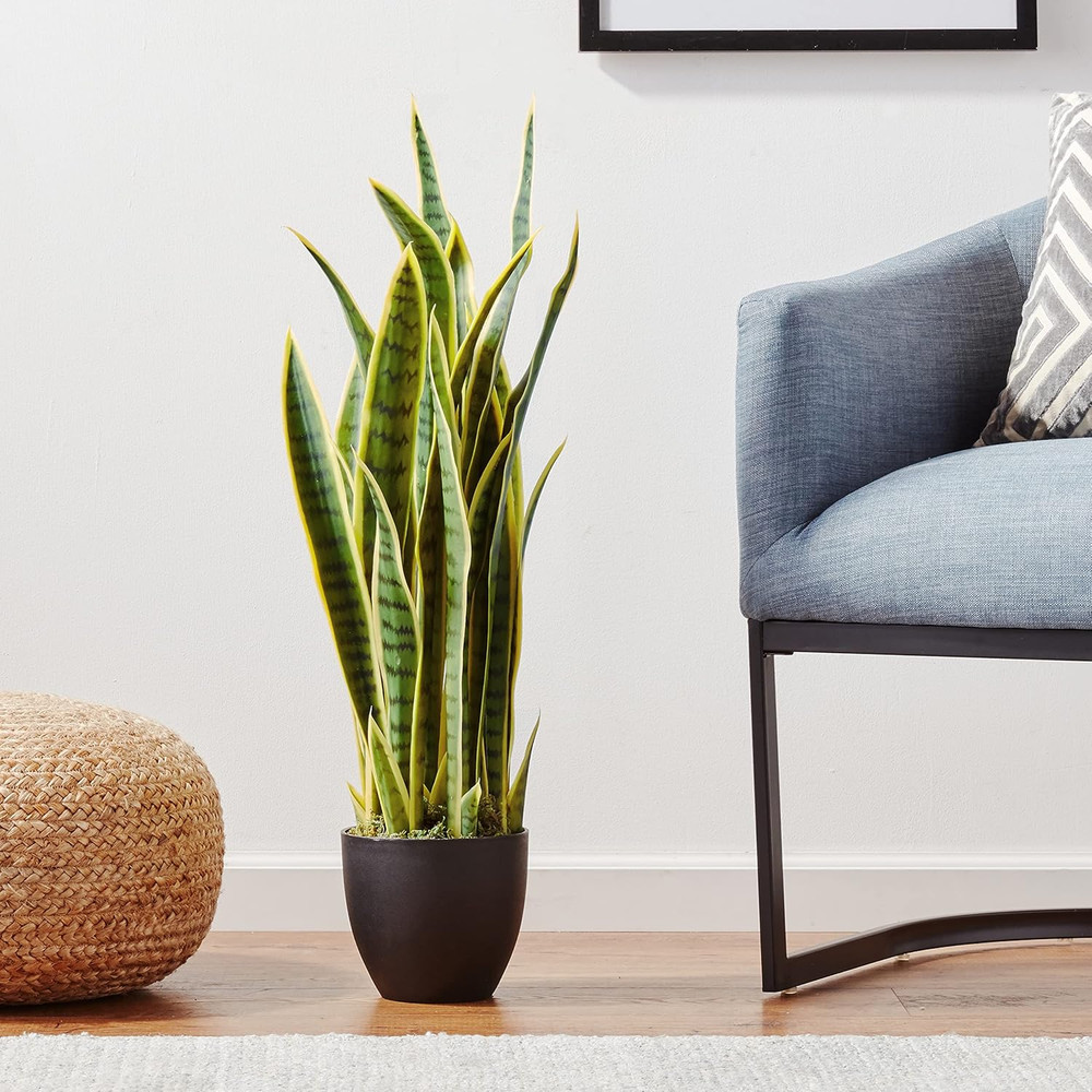33” Sansevieria Artificial Silk Plants Green