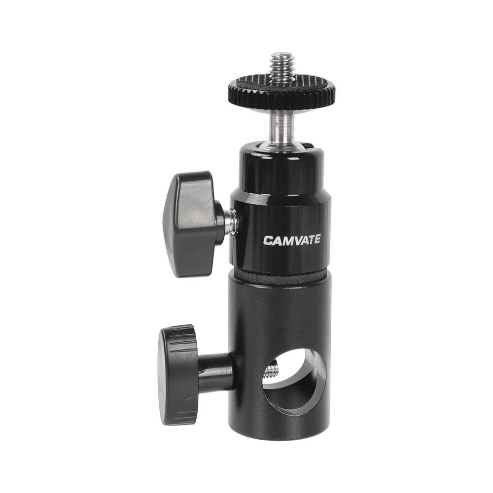 CAMVATE Light Stand Head with 1/4" & 5/8" & 3/8" Thread & Cold Shoe Mount