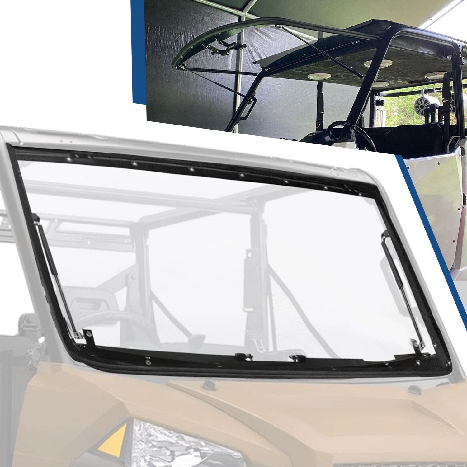 3 IN-1 Flip Windshield W/Hardware for Polaris Ranger XP 900 13-UP/ XP 1000 14-UP