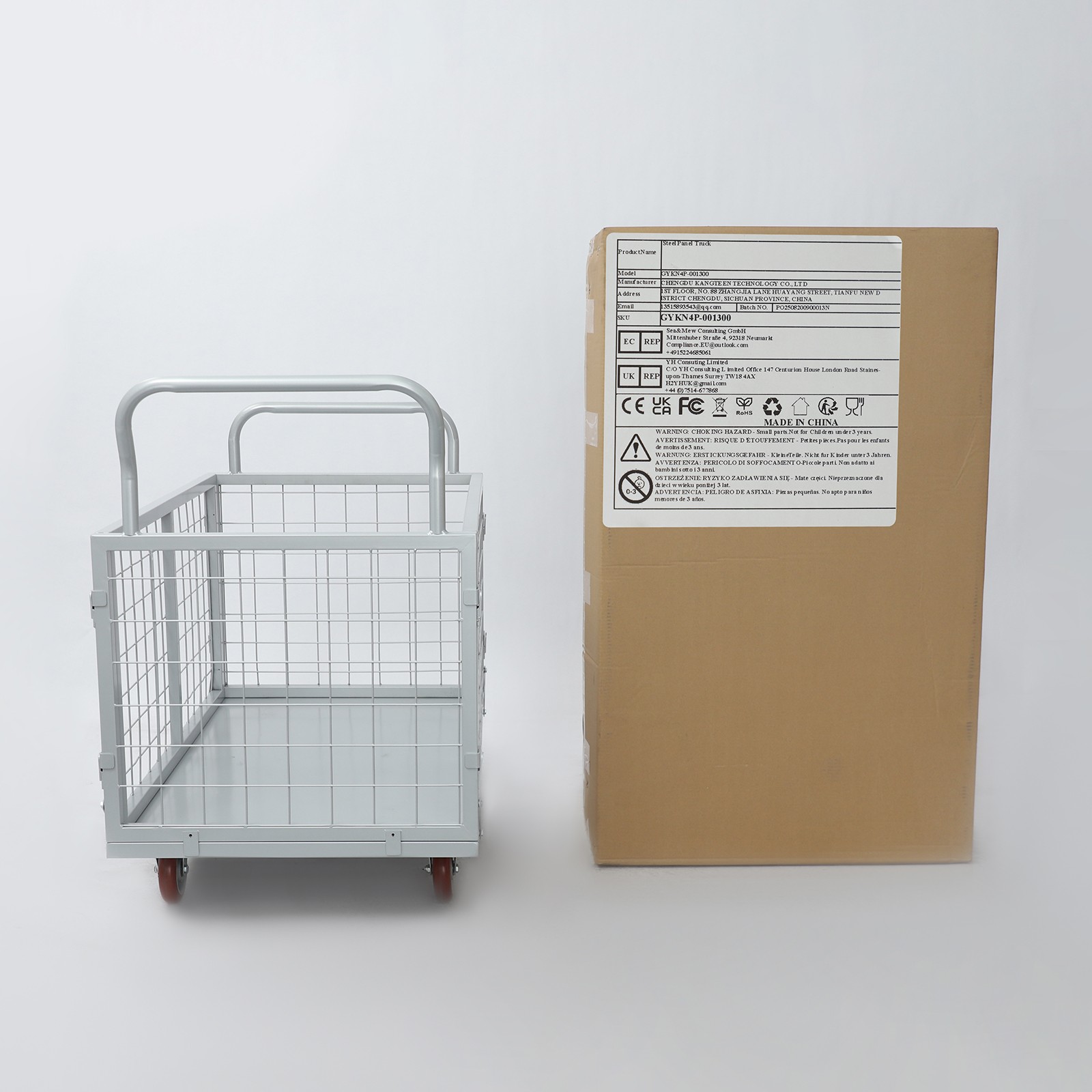 Platform Truck Cart 4-in-1 Heavy Duty Platform Truck Cart 816kg/1800 lbs Silver