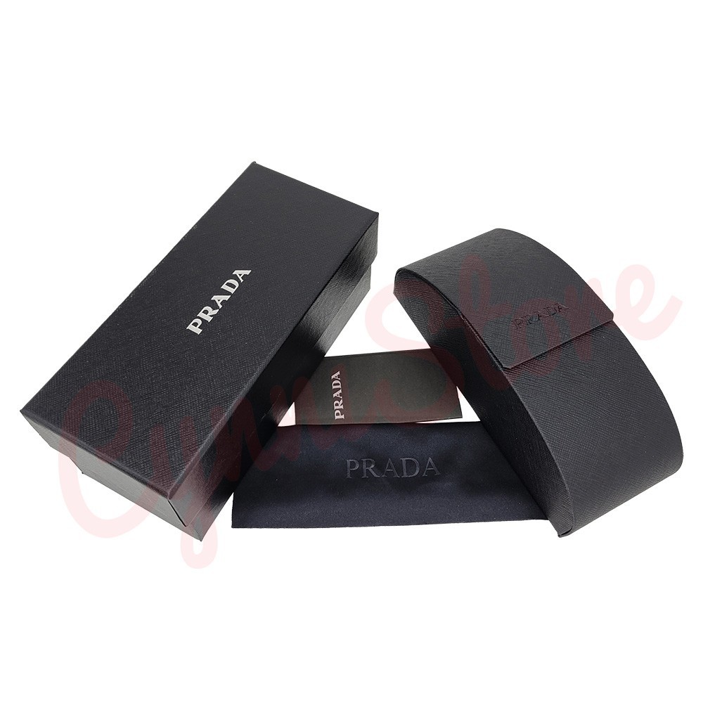 Prada Universal Black Medium Hard Case for Sunglasses with Cleaning Cloth & Box