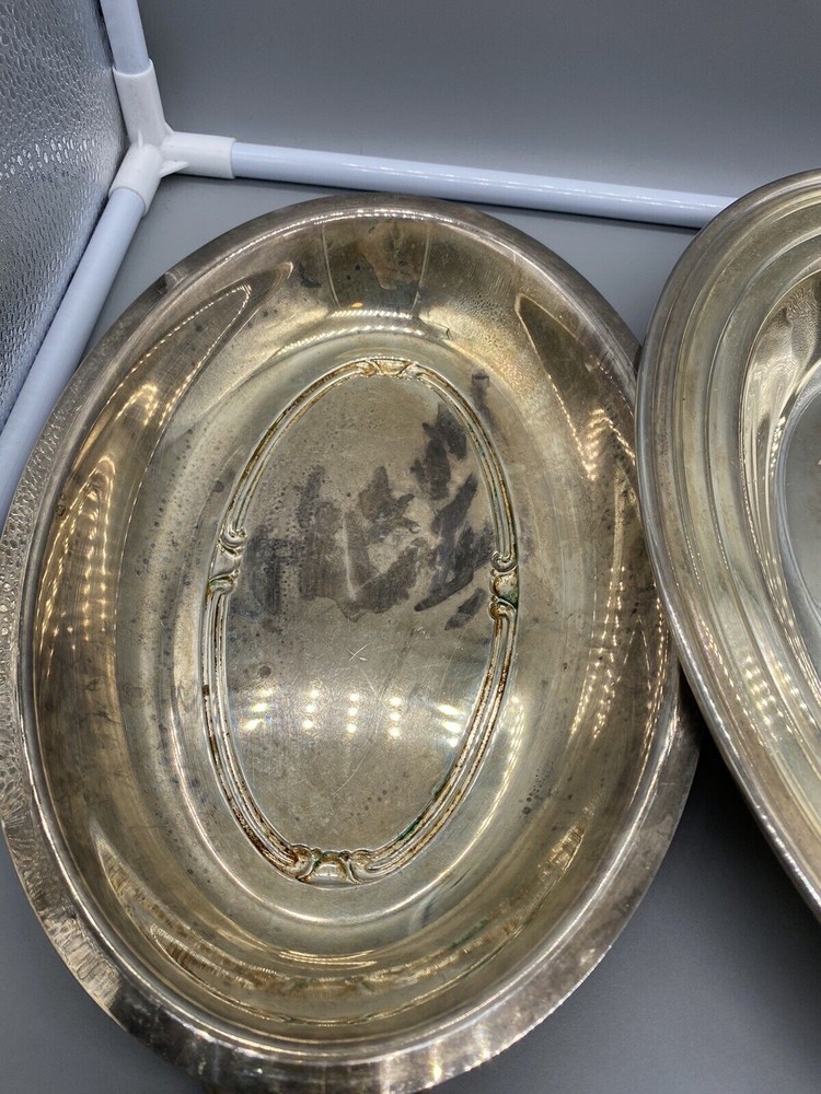 Oneida Silversmith Casserole Dish Lid Oval Ornate Silverplate Kitchen Serving