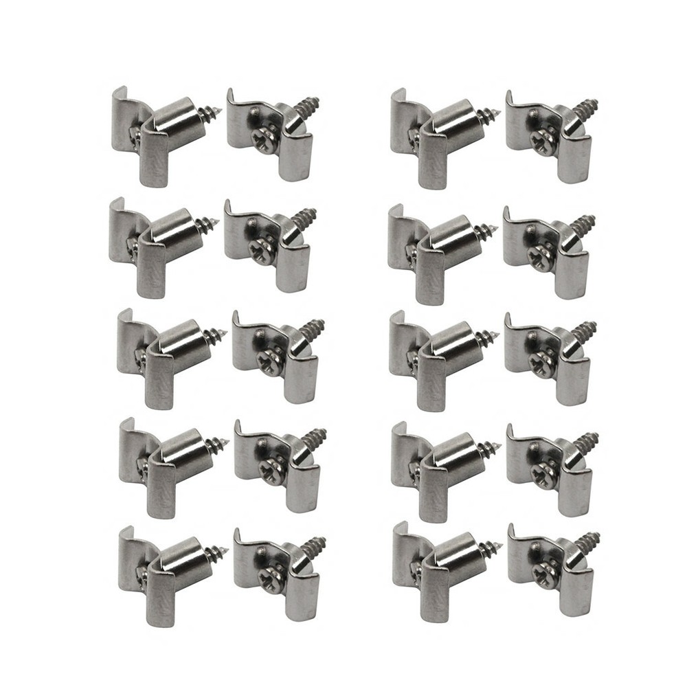 FLEOR 10 Pairs Chrome Guitar String Tree Guide String Retainers with Screws