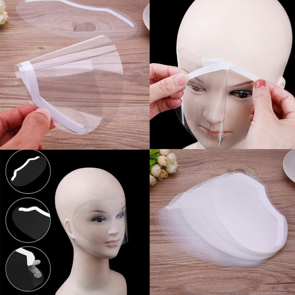 EBANKU 50 Pcs Microblading Shower Face Shields Visors, Disposable 50, White
