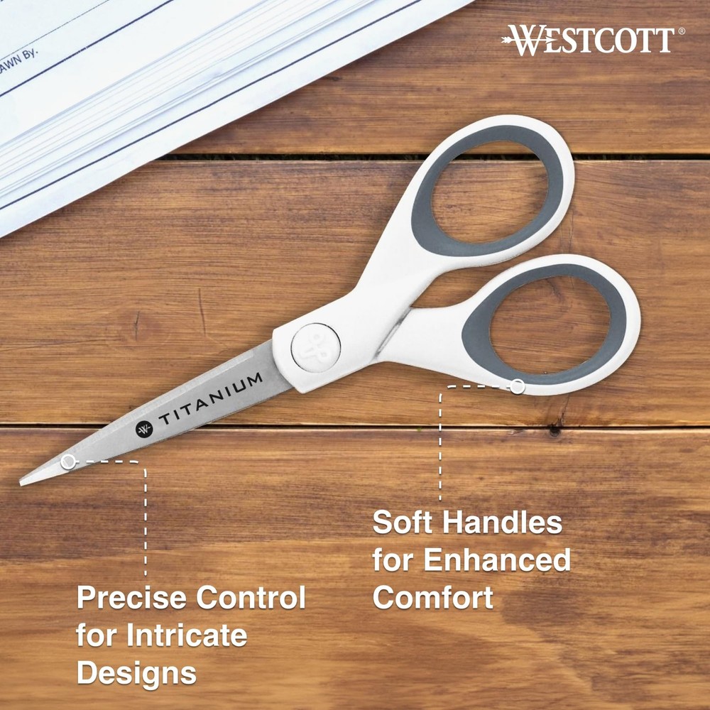 5-Inch Micro-Tip Fabric Scissors with Titanium-Bonded Blades - Craft Scissors...