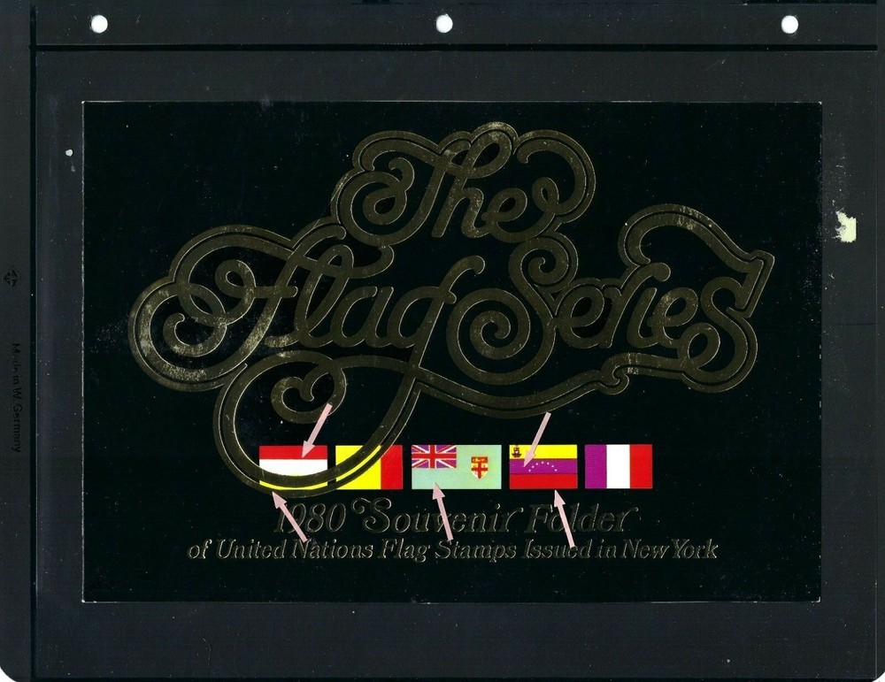 1980 Flag Souvenir Folder (VARIETY) (Colors missing on flags)