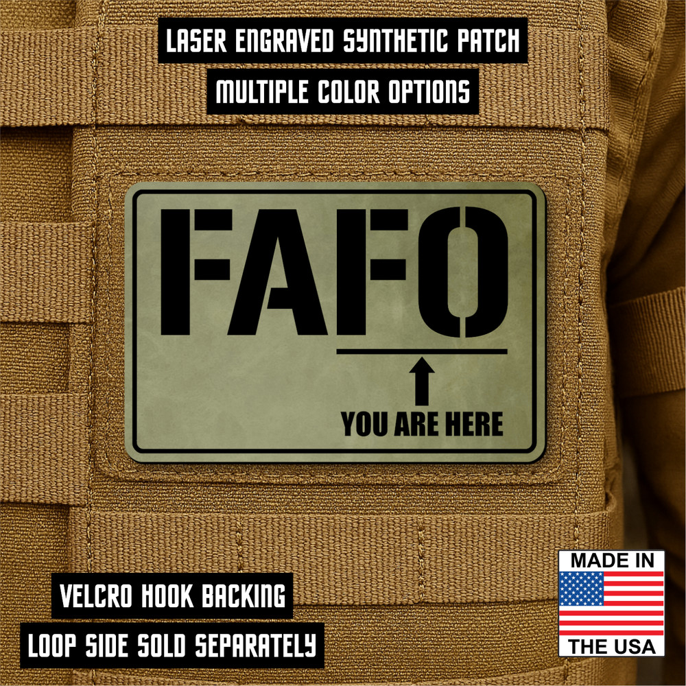 F - Around Find Out, Funny Morale Patch, 2" x 3" Hook & Loop Plate Carrier Patch