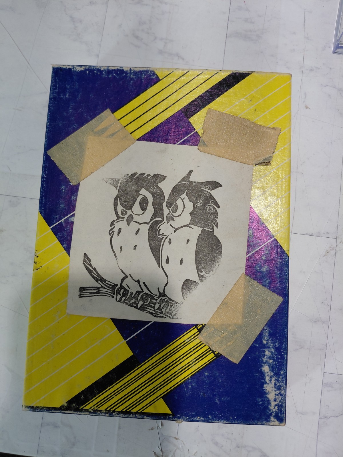 Vintage Wood Printing Block Owls Birds Carved Stamp Letterpress Art Decor 3.5"