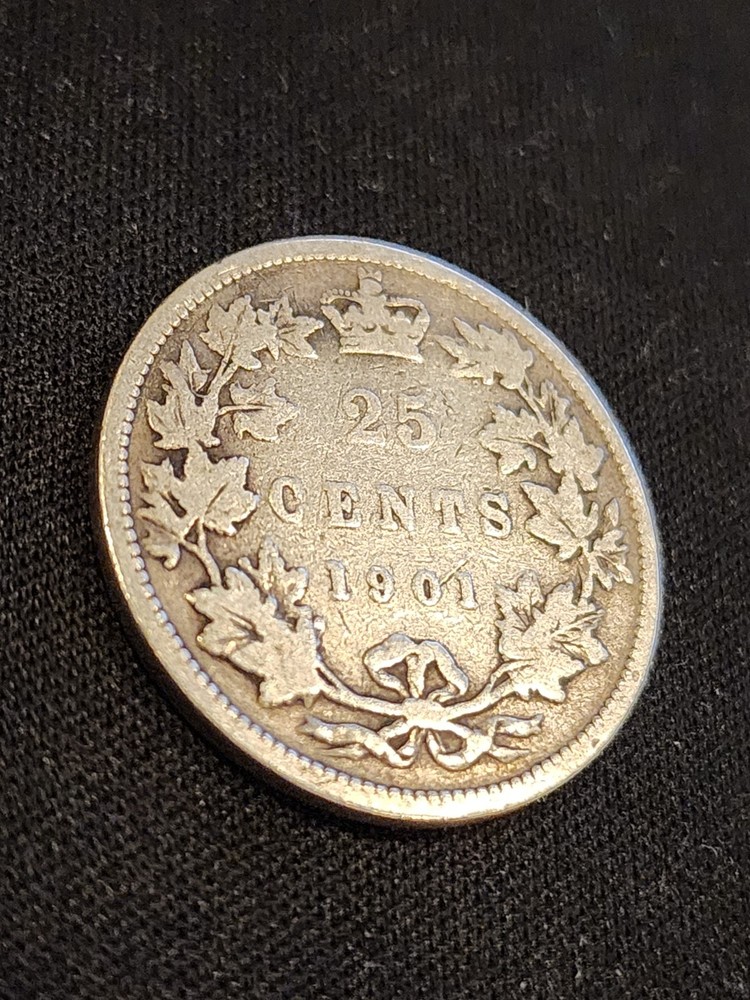1901 Canada 25 Cents Silver Coin