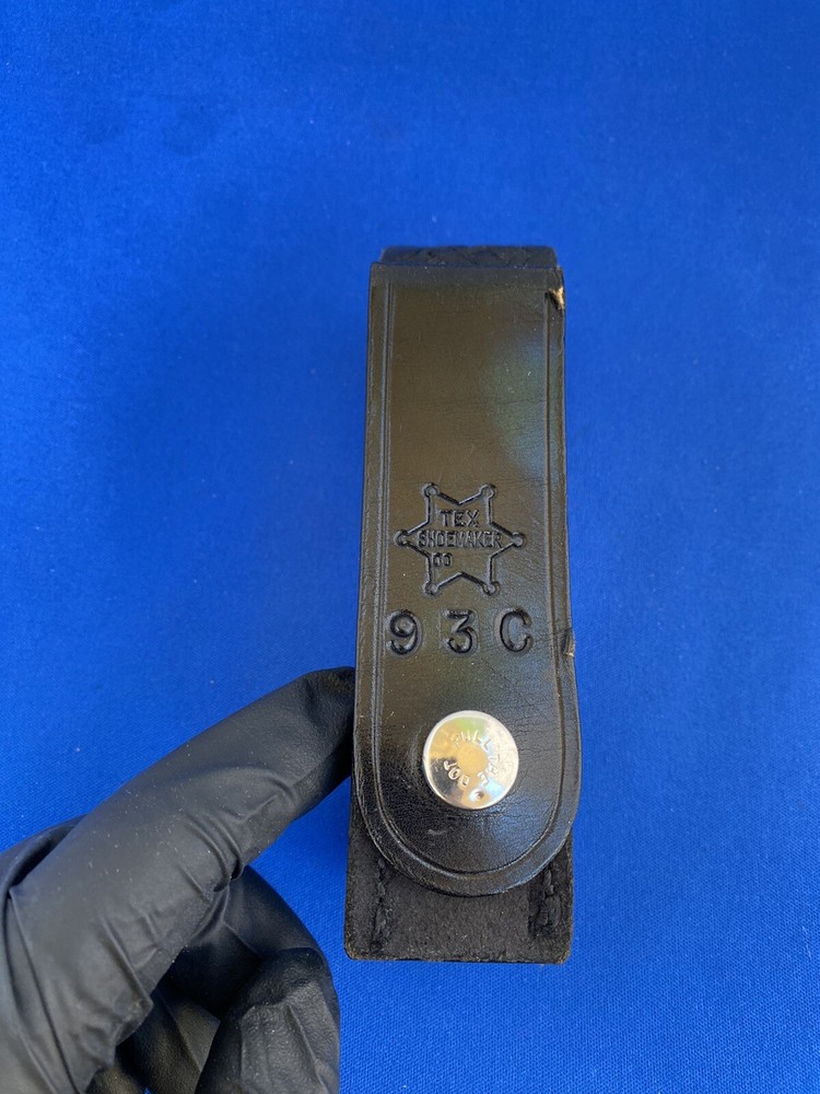 TEXAS SHOEMAKER 93C Leather Flashlight Holder Open Top Black L@@K L@@K!!