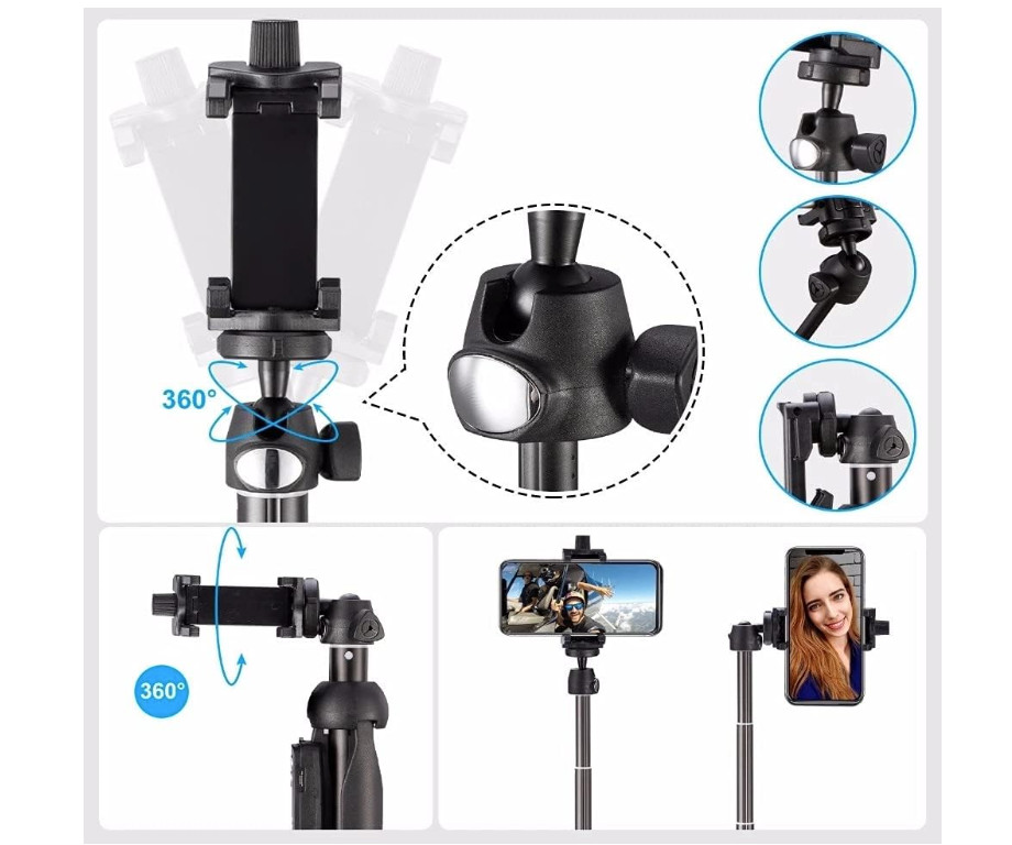 Tripod Monopod Selfie Stick, Long Extendable with Wireless Remote Shutter Contro