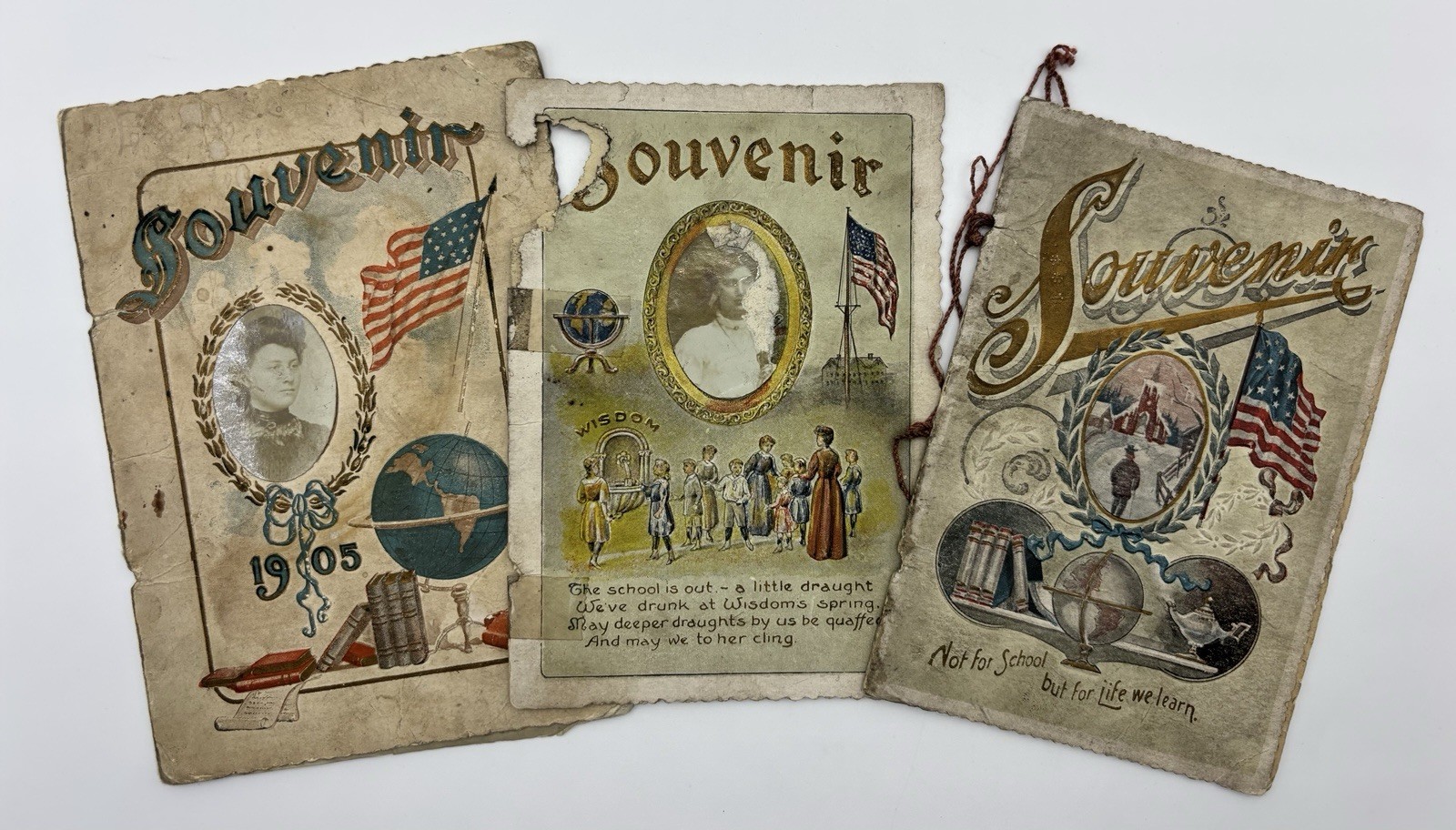 Antique 1905 1907 1908 School Souvenir Booklets Ohio Photos Student Names Lot