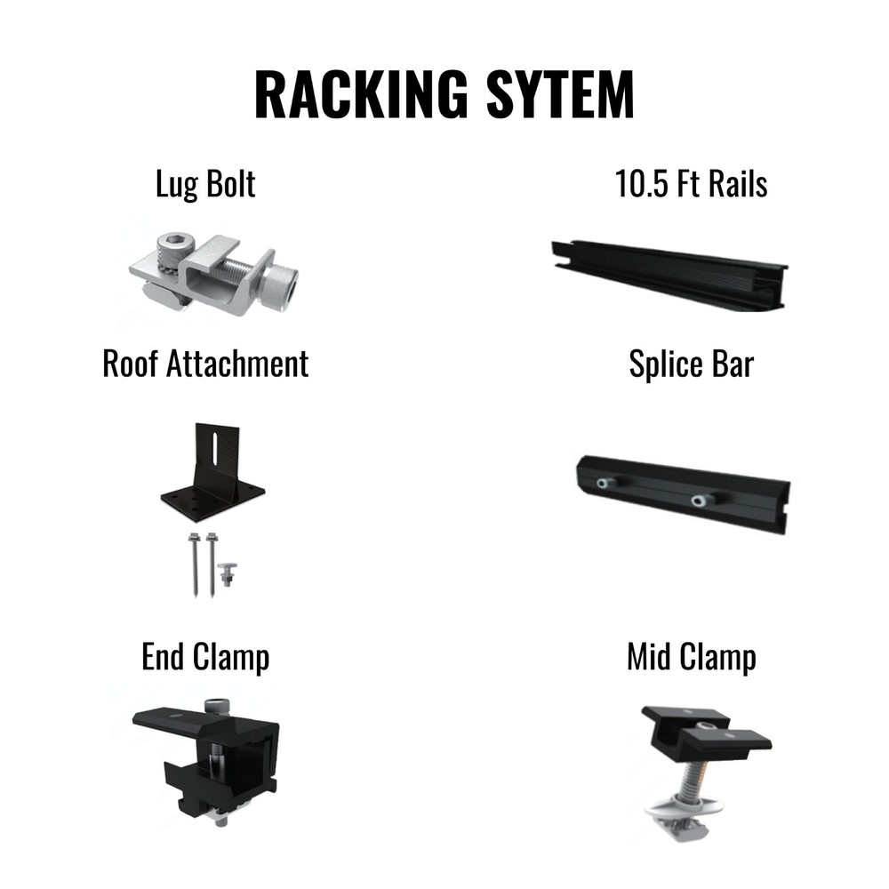 12.8KW DIY Solar Panel Kit Grid-Tie Micro-Inverter Racking Home Energy Solution