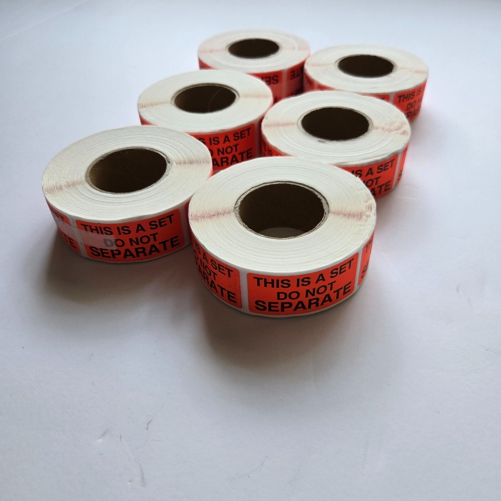 This Is A Set Do Not Separate Stickers 6 Rolls Fluorescent Red Packing Labels