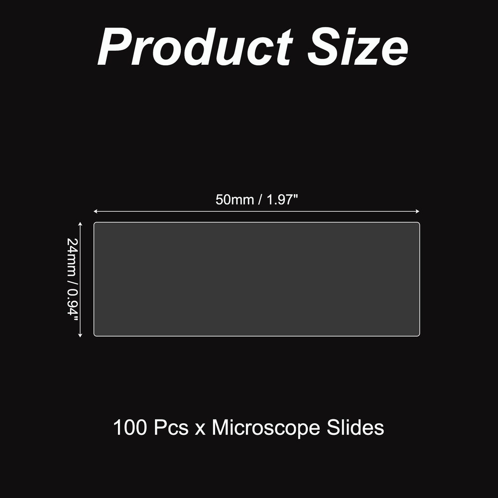 100pcs Cover Slips for Microscope Slides, 24x50mm Microscope Cover Rectangle