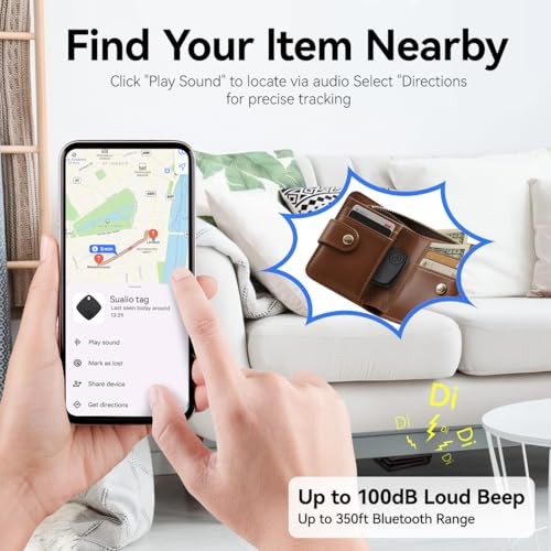 Black Bluetooth Tracker - Air Tracker - 2026 New Tags - Android - 4 Pack
