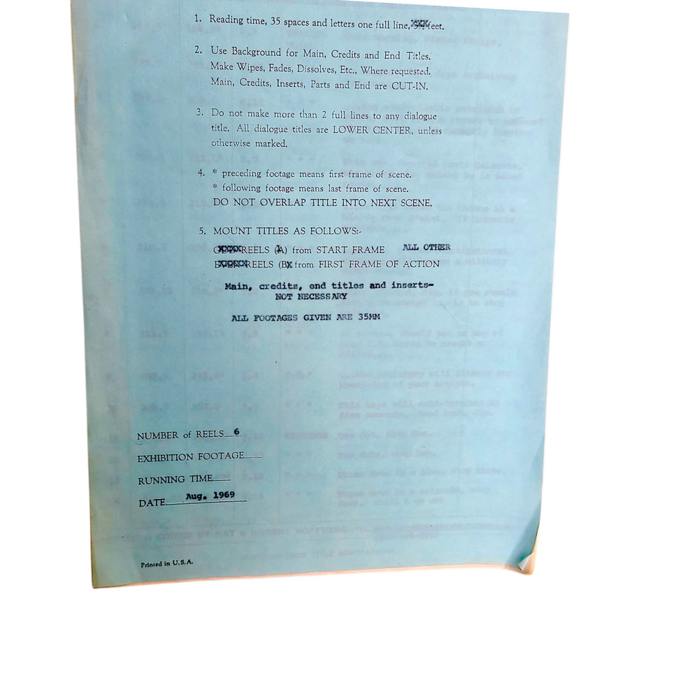 MISSION IMPOSSIBLE 1969 TV Show Dialogue Continuity Script +Spotting Script Vtg