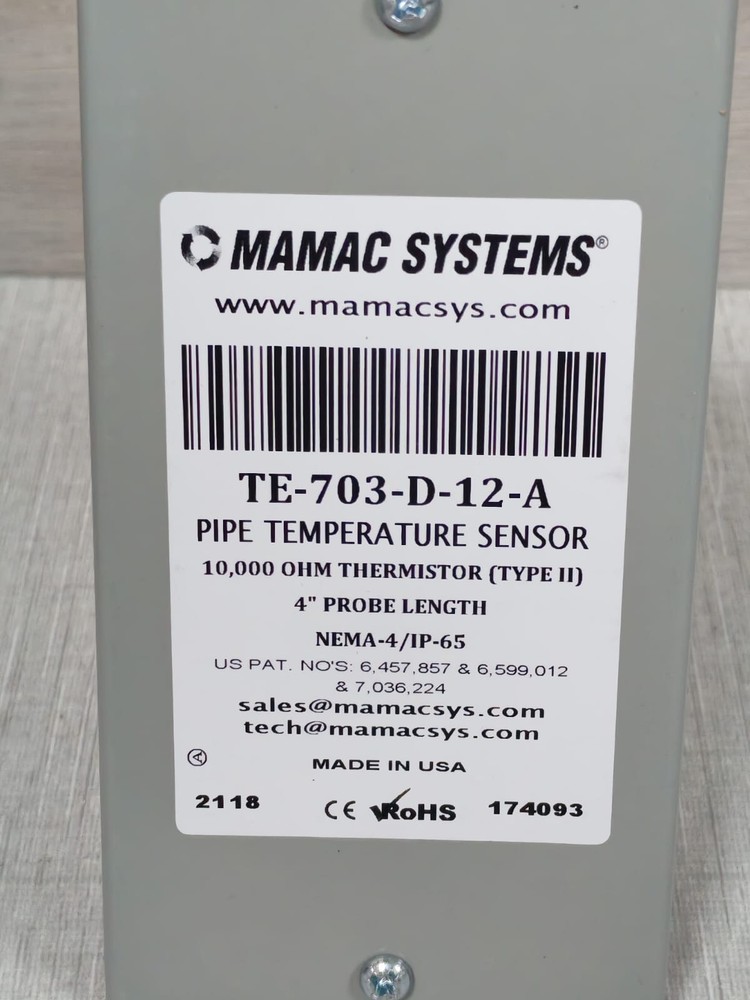 Mamac Systems TE-703-D-12-A Pipe Temperature Sensor